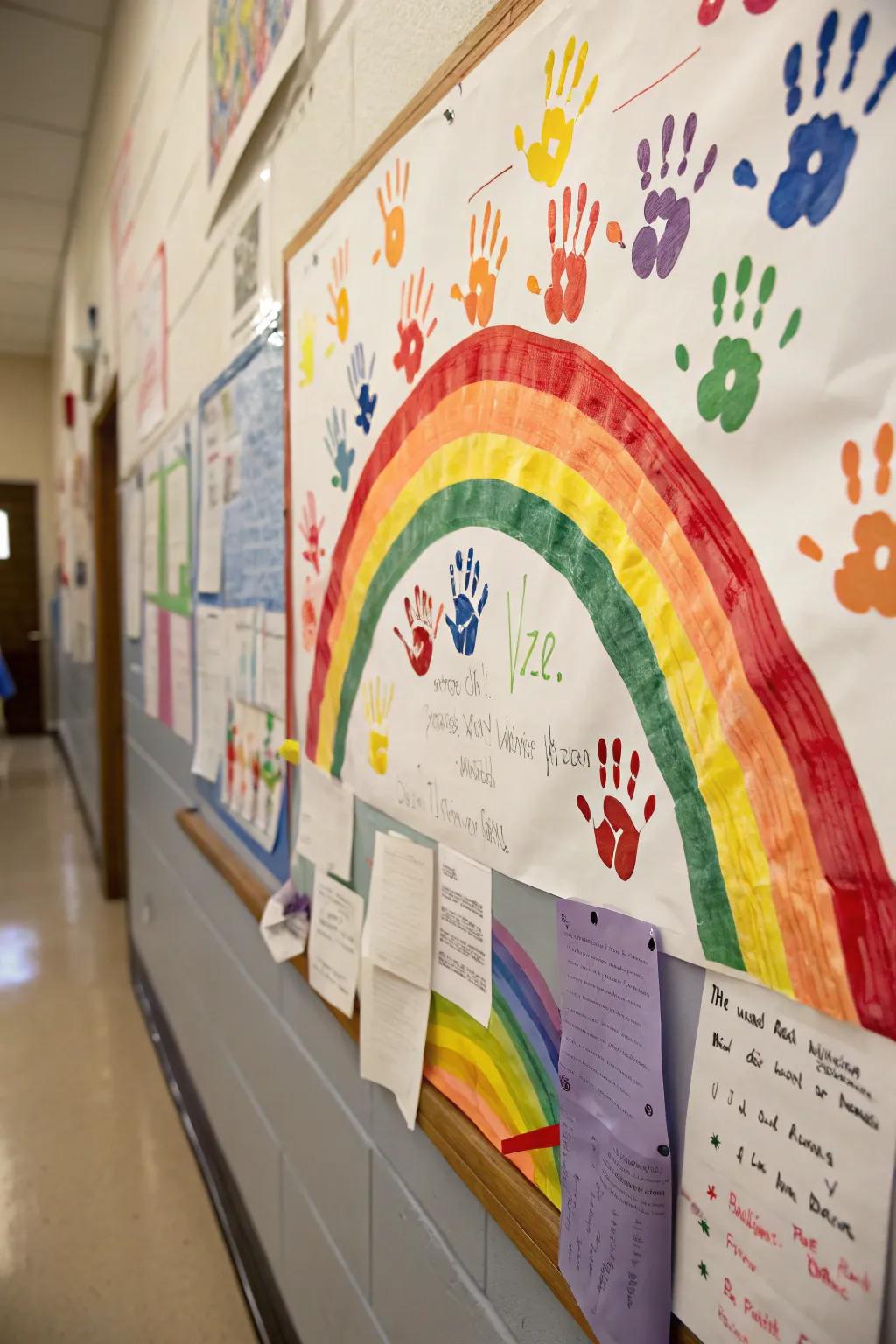 A spectrum-themed bulletin board, encapsulating optimism and rejuvenation.