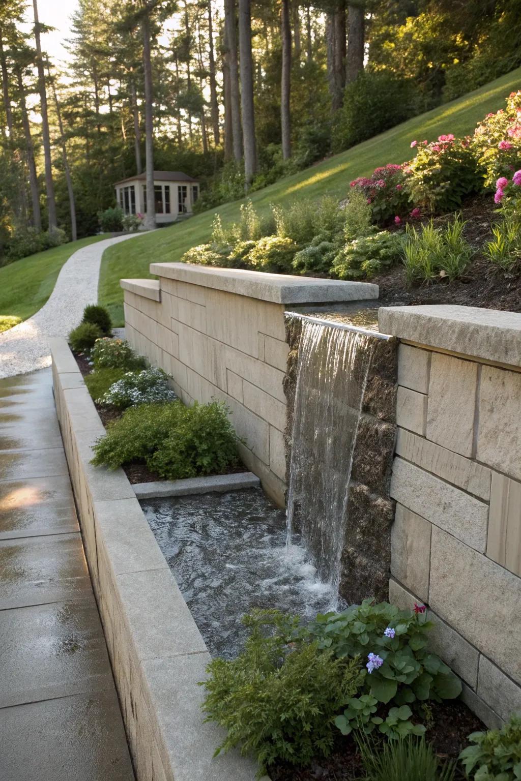 Aquatic elements impart serenity and charm to support structures.
