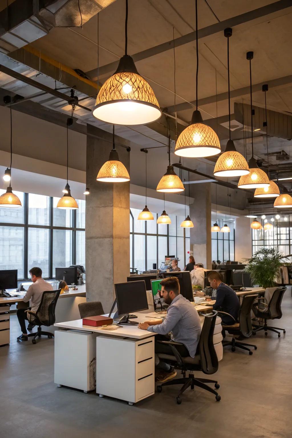 Modern lighting fixtures that uplift the space’s aesthetic.