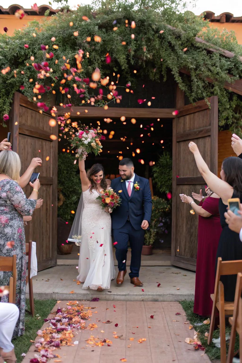 Eco-conscious confetti composed of dried flower petals.