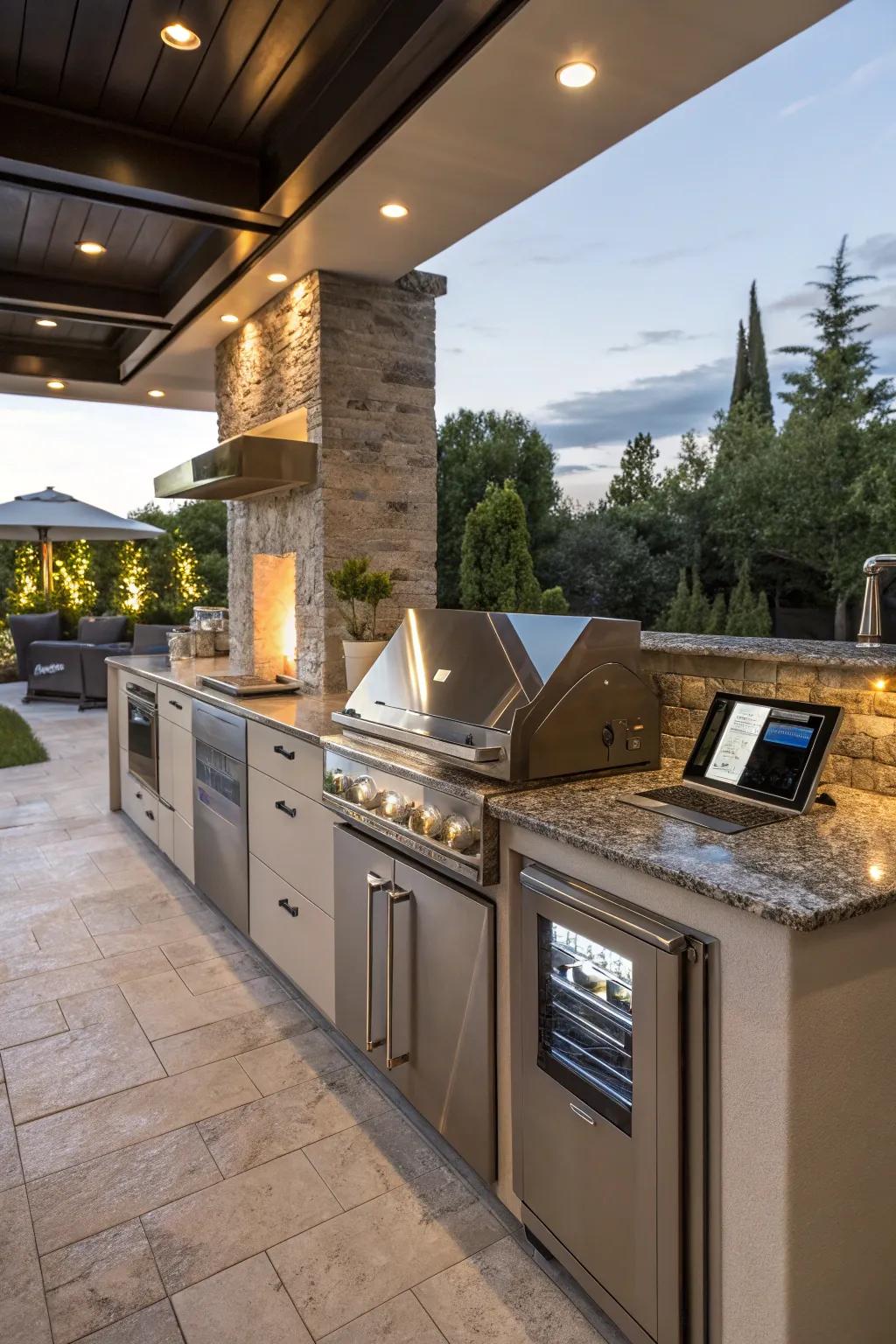 Elevate your outdoor cooking area with smart technology for ultimate convenience.