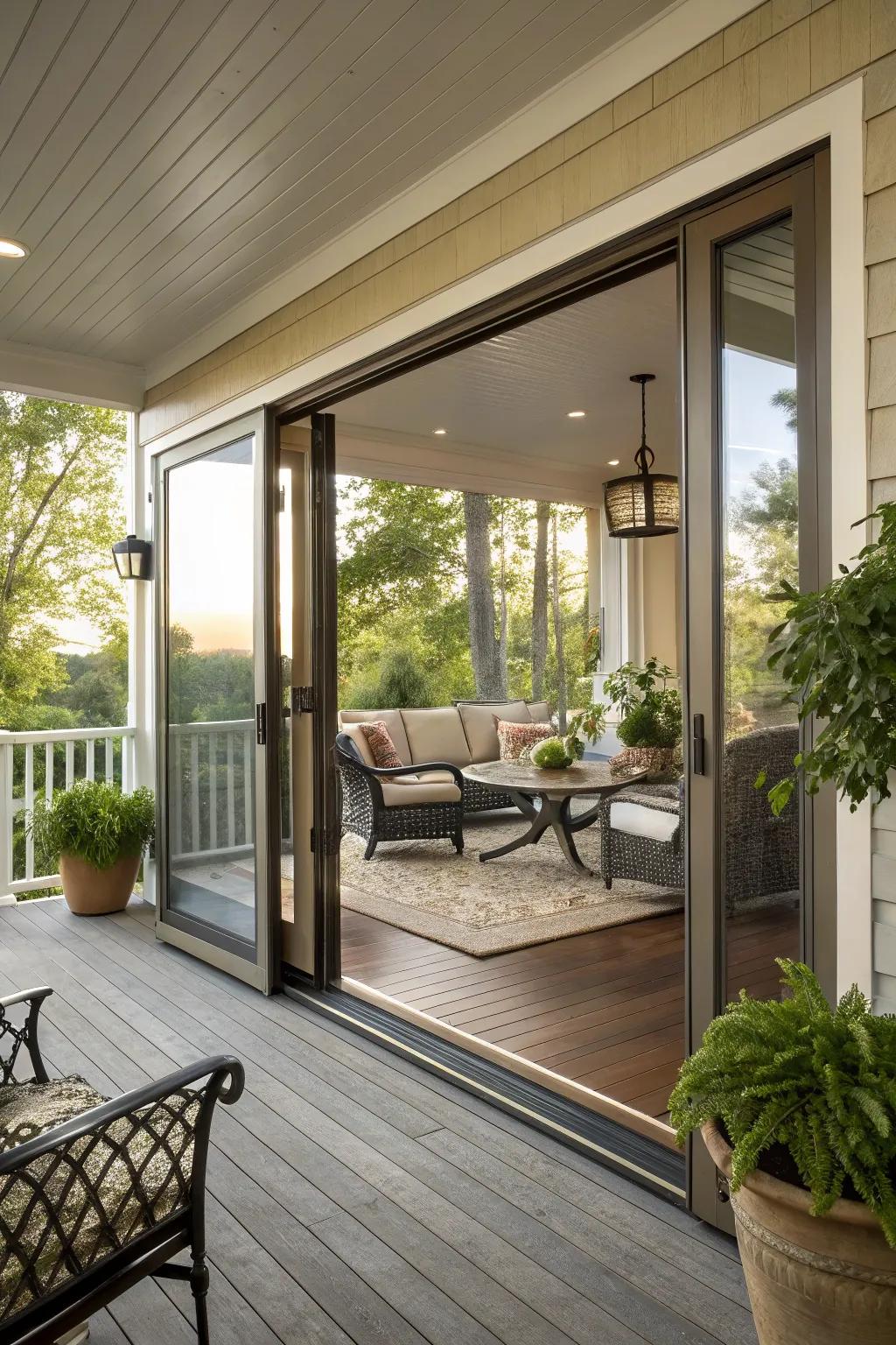 Smooth transitions improve the flow between indoor and outdoor spaces.