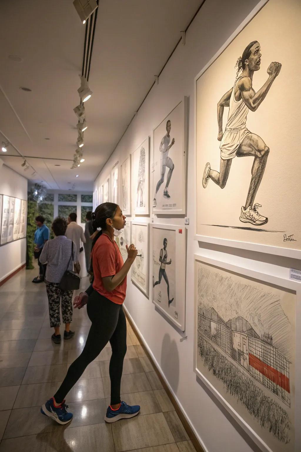 Artistic sketches of athletes incorporate creativity and sophistication into your decor.