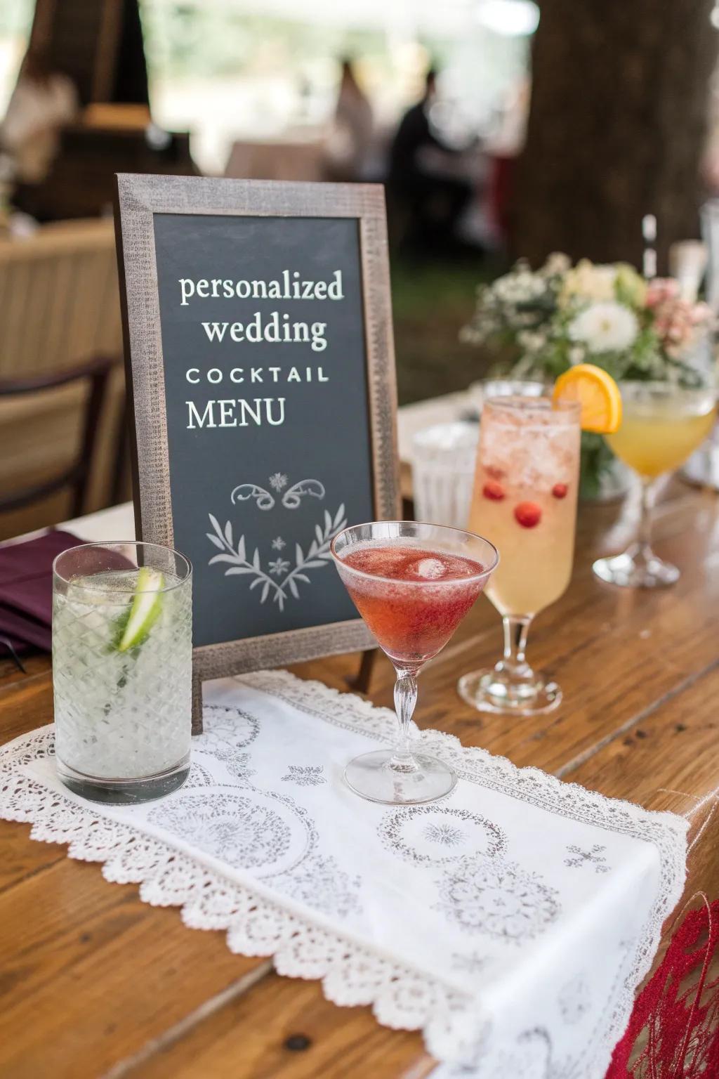 A bespoke drinks selection using drinks inspired by romance.