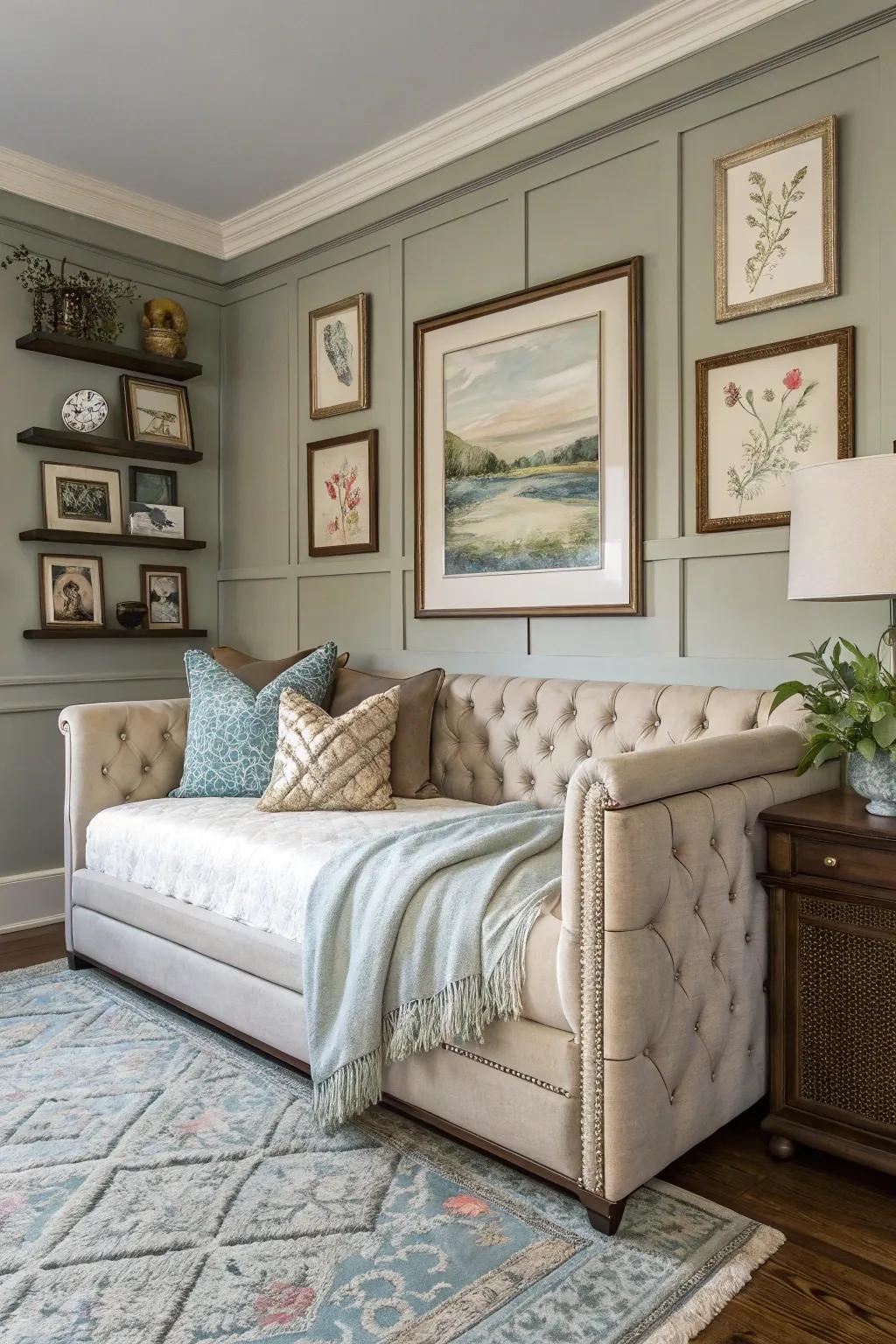 Get a timeless look with an elegant upholstered daybed.