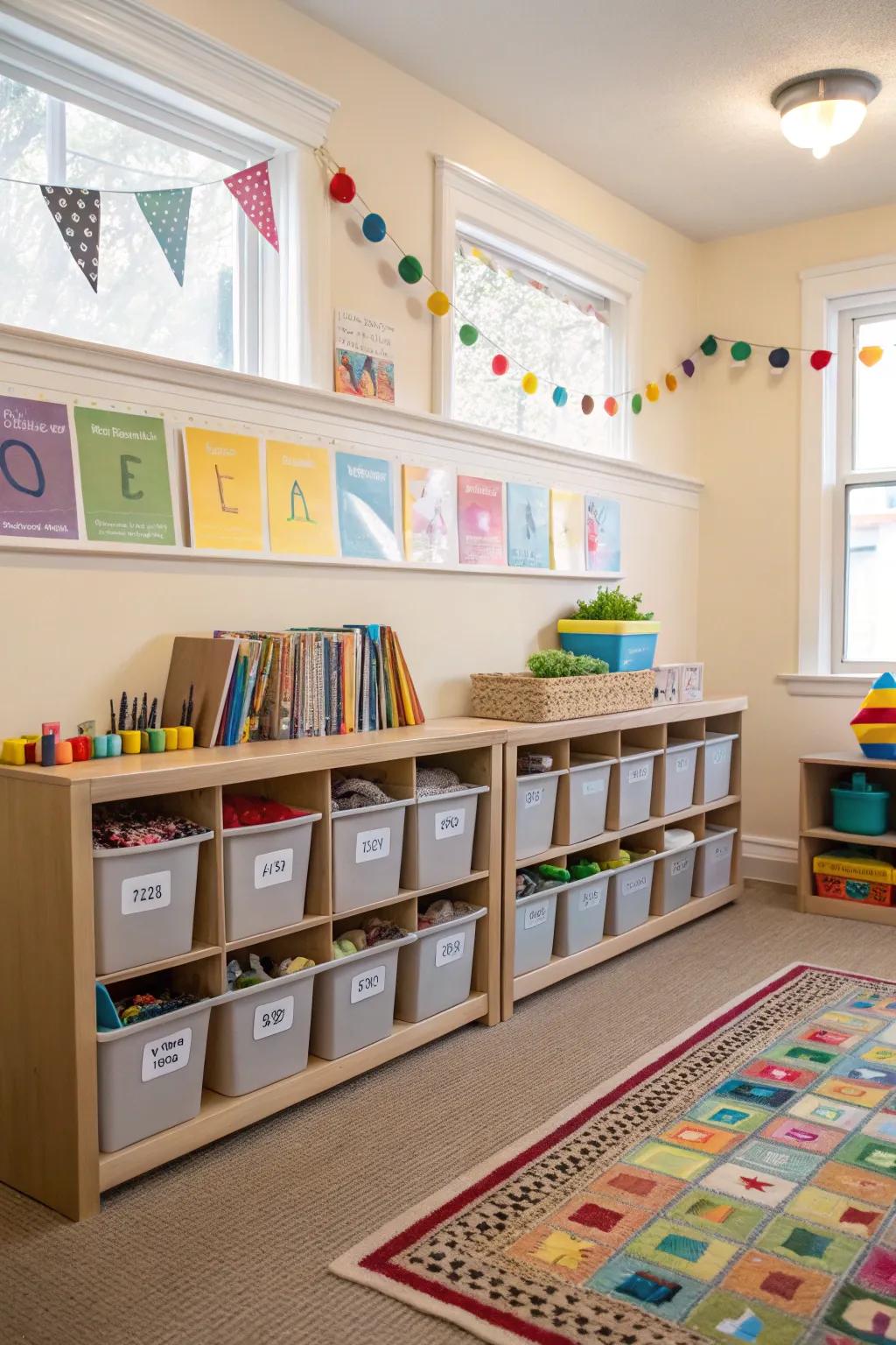 Accessible storage solutions encourage tidiness.