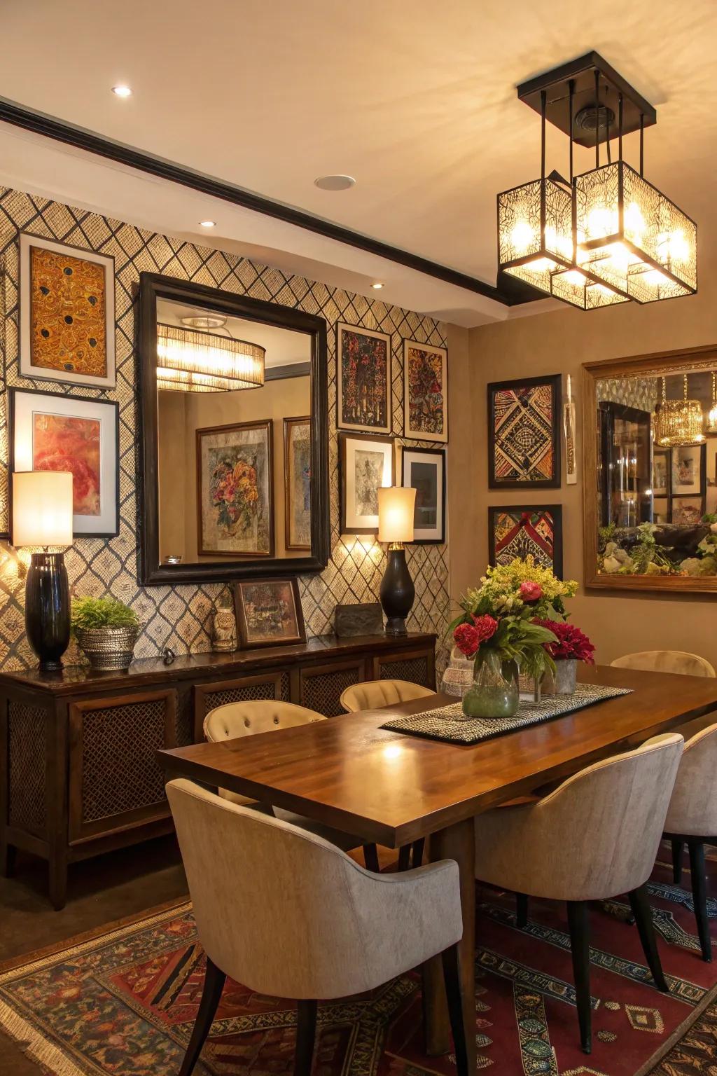 Infuse individuality with art and mirrors.