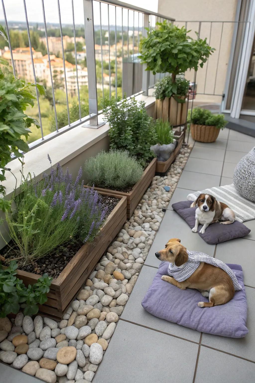 A sensory garden delivers mental and sensory stimulation for dogs.