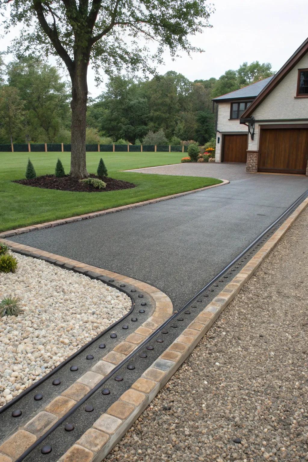 Elegant borders present a sophisticated outline for all driveways.