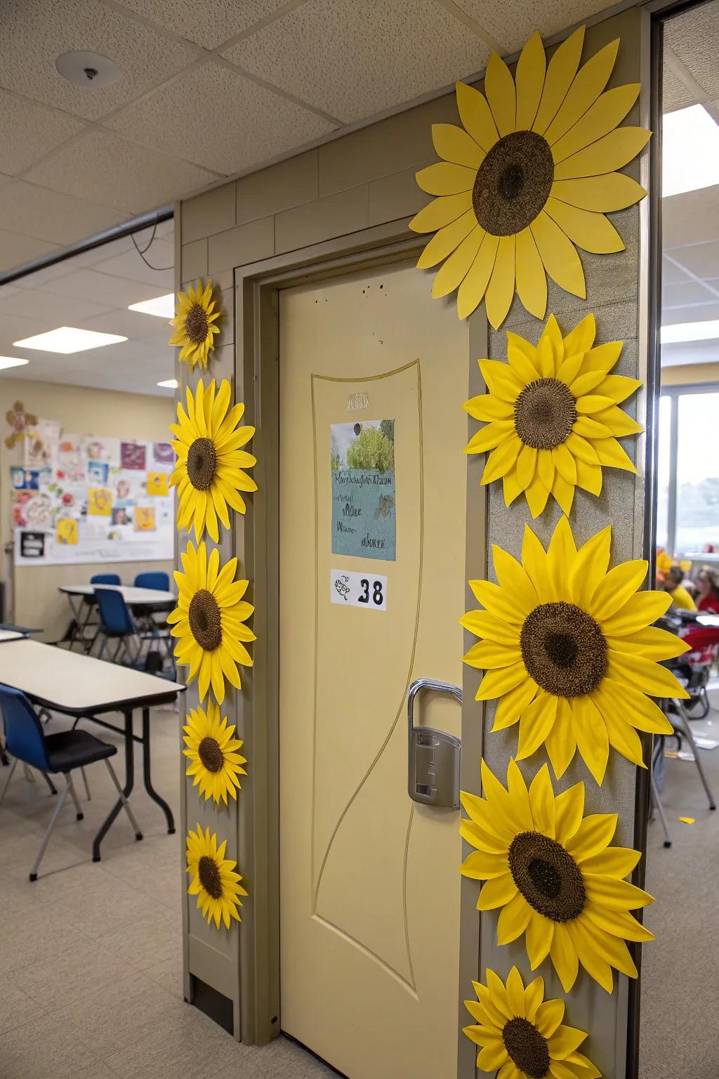 Sunflowers bring a bright touch to fall decorations.