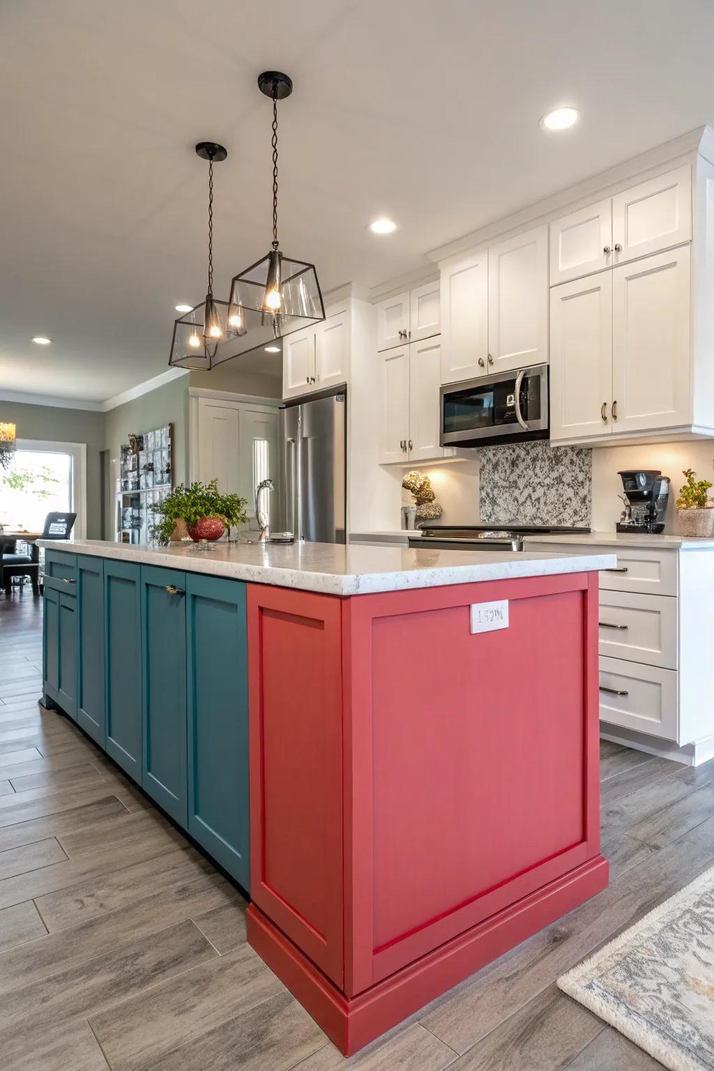 A design using a pop of color for added vibrancy.