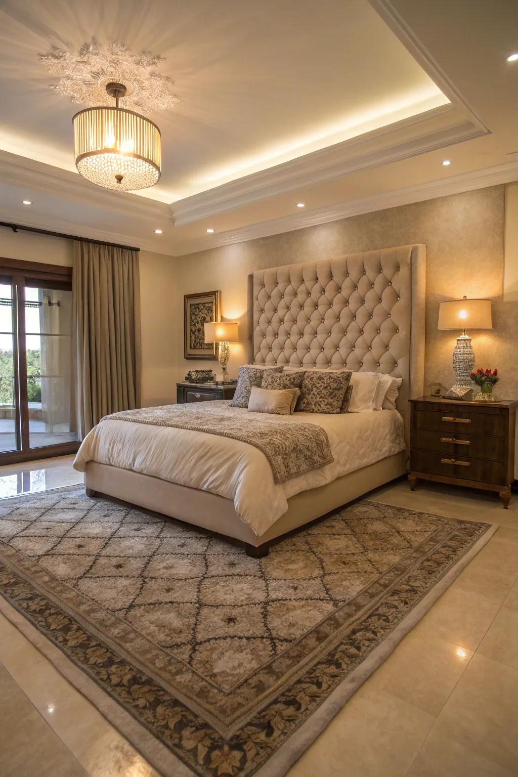 Cozy floor coverings add warmth and flair to the floor.