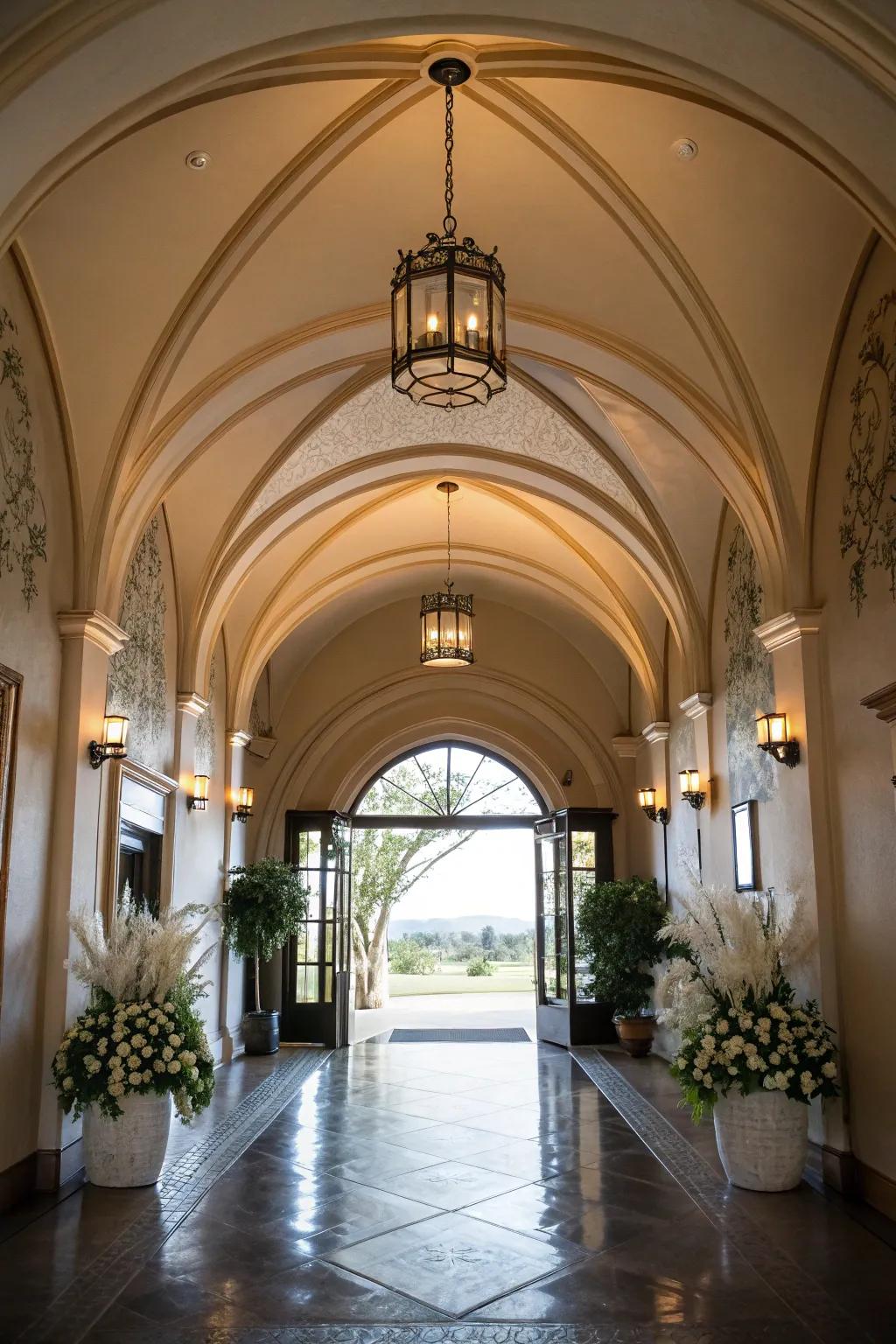 Vaulted ceilings add grandeur to your entryway.