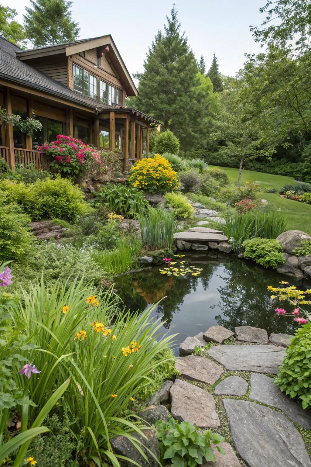 A thriving garden that elevates the home's natural allure.