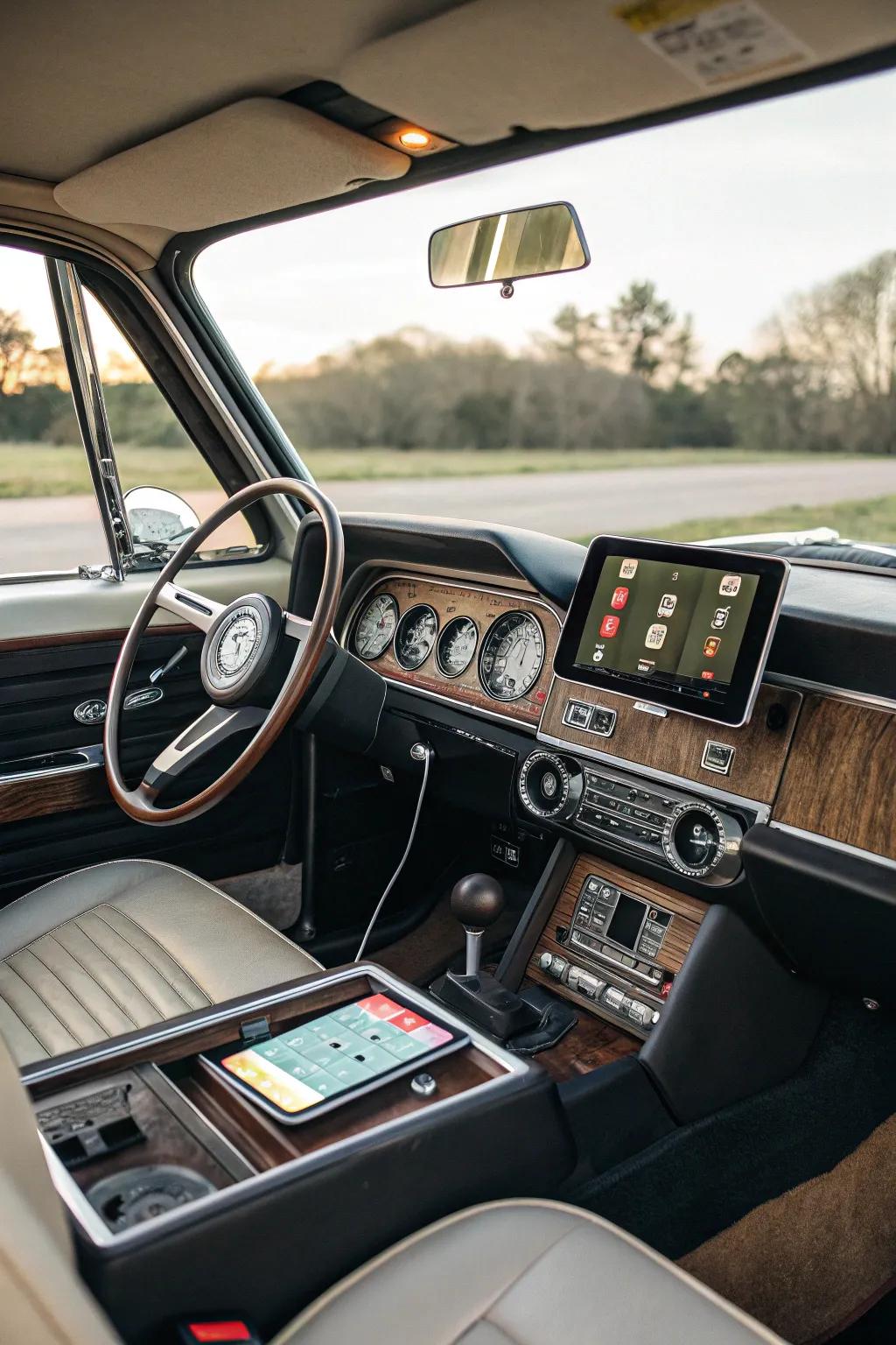 Modern gadgets meet vintage style for ultimate convenience.