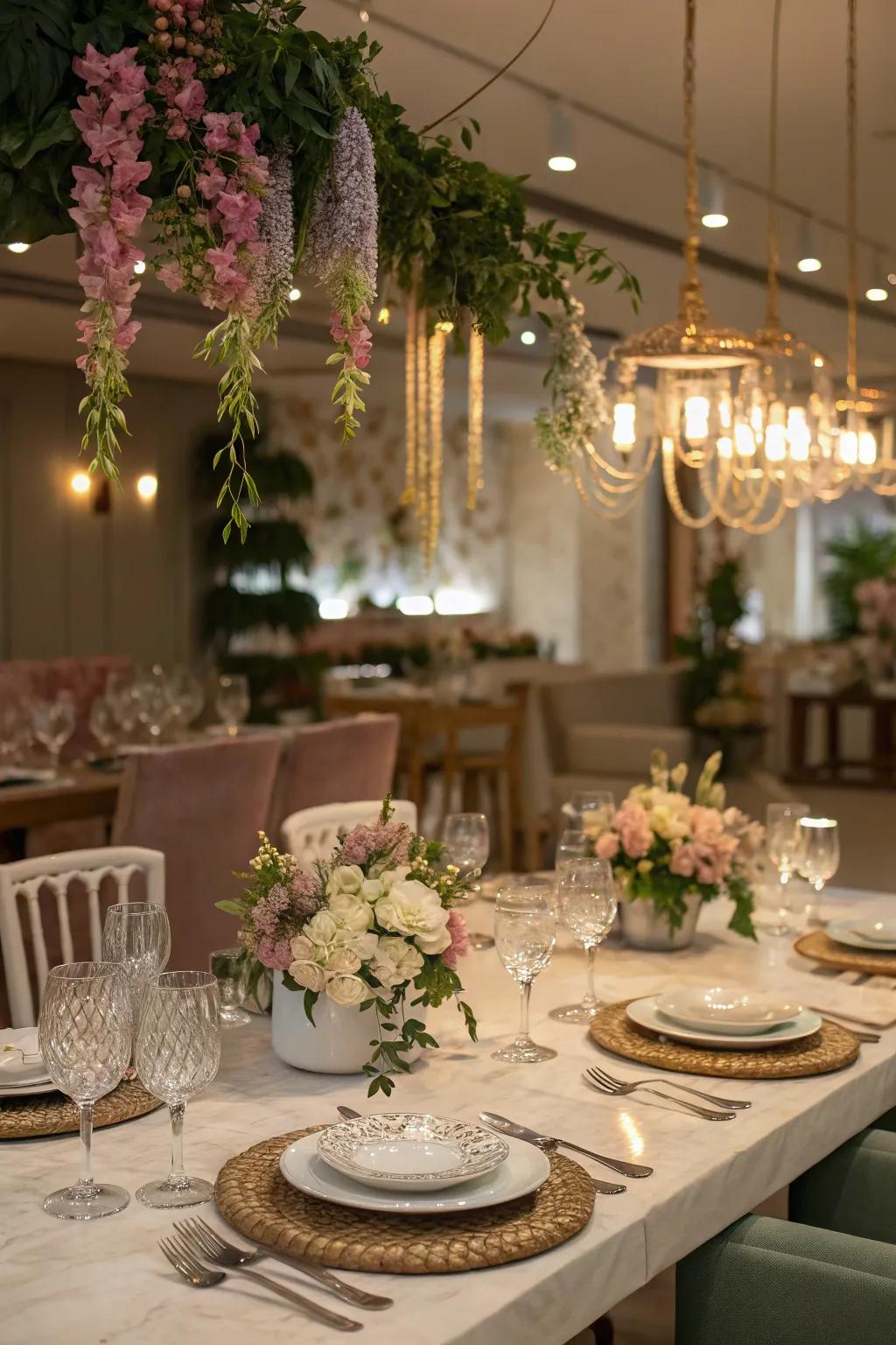 Elevate the fairy theme using a sophisticated interior dining experience.