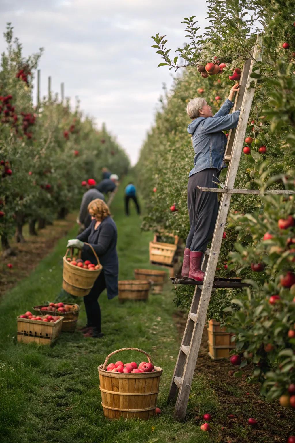 A fun day spent gathering apples at a local grove.