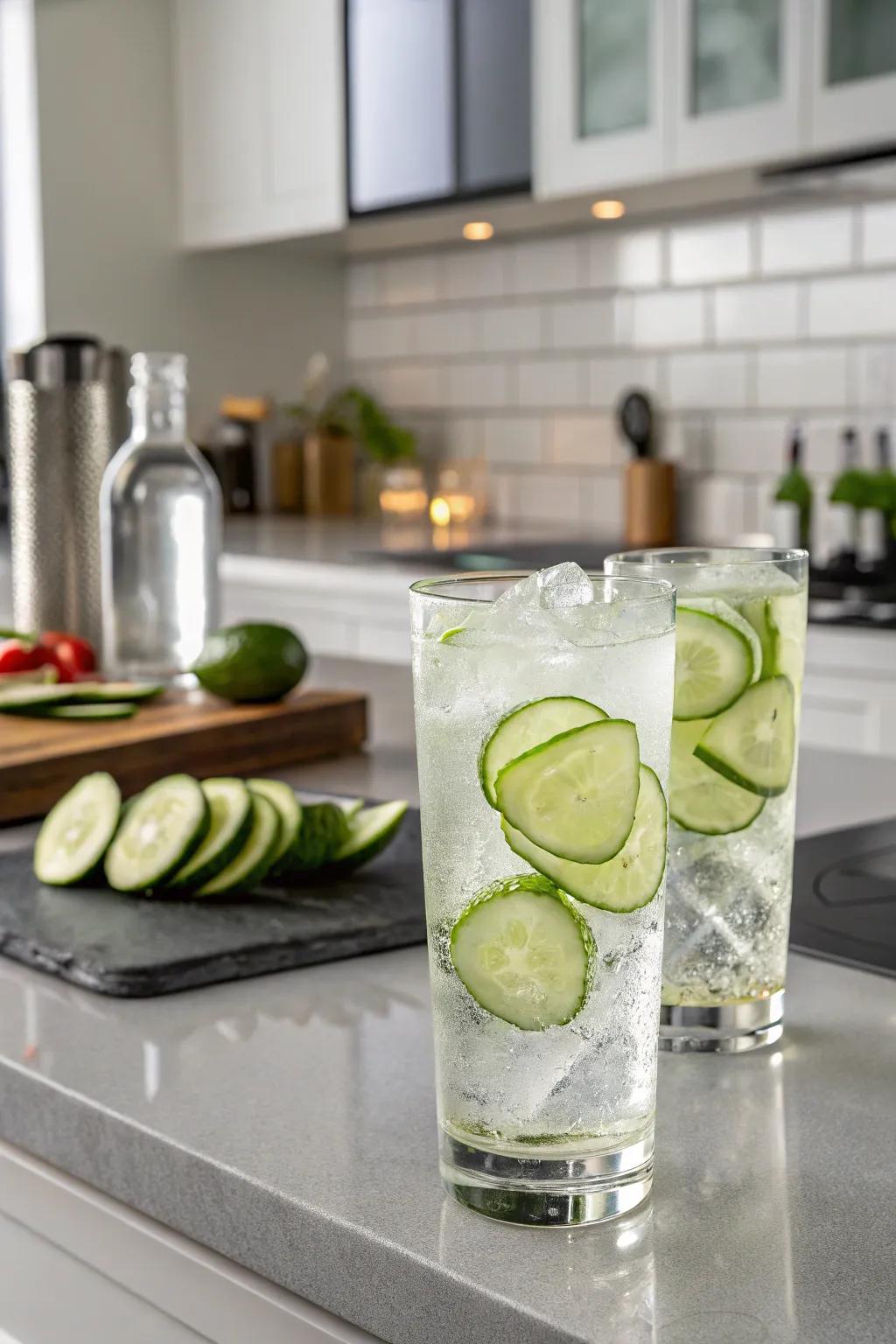 Cucumber ice for a light and invigorating sensation.