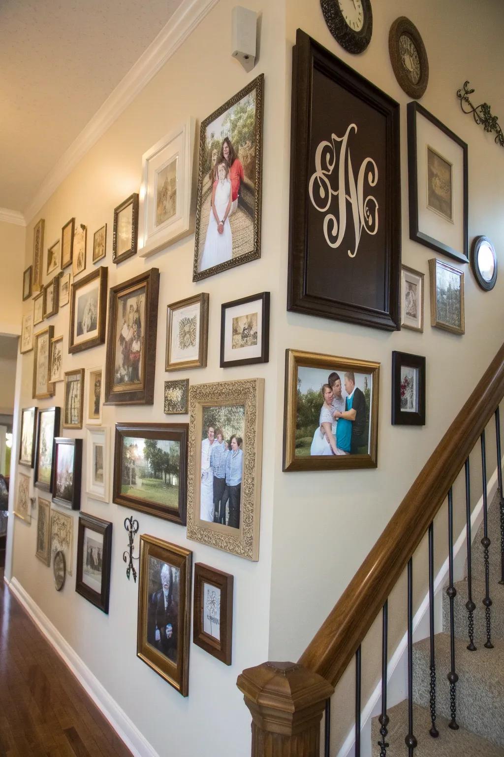 Custom details with family portraits and monograms.