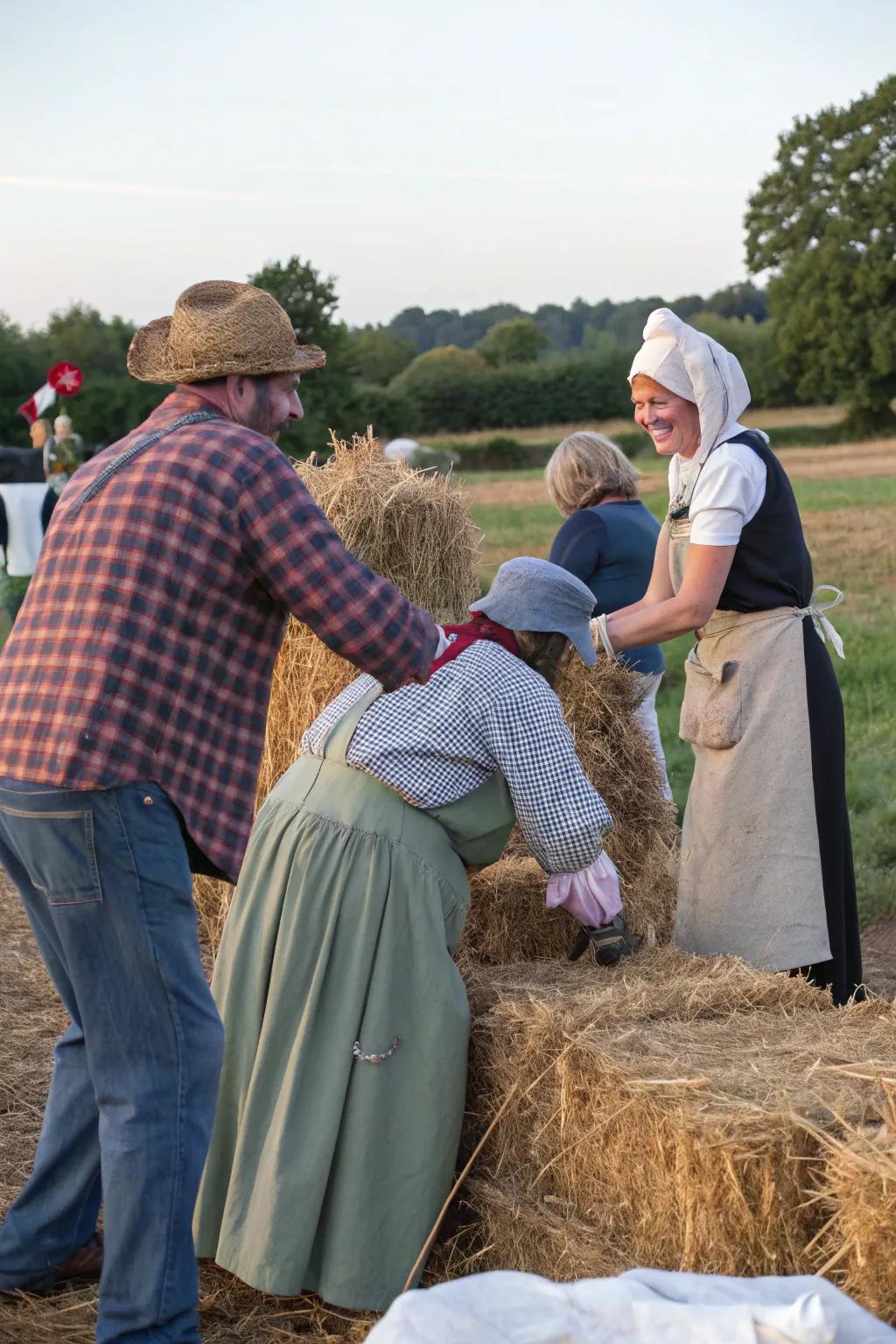 Scarecrow creation is a delightful, creative autumn activity.