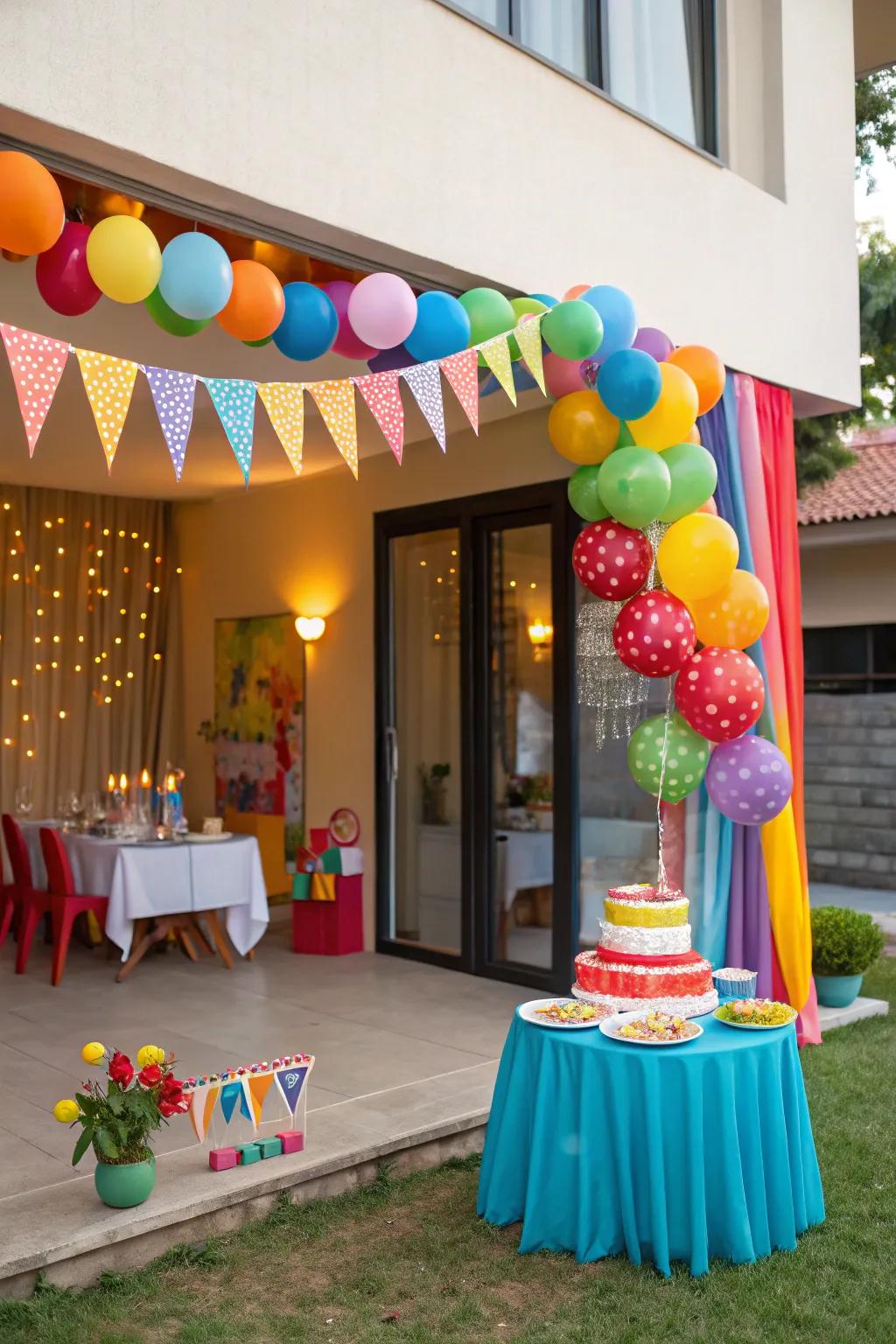 A flexible event plan uses both the interior and outdoor areas.