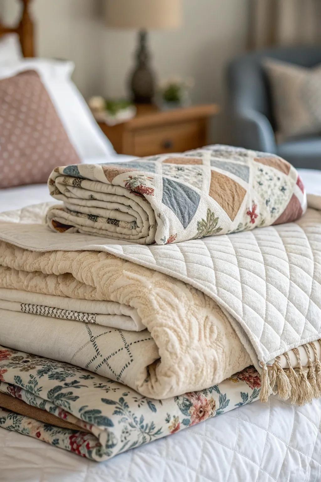 Layered fabrics heighten comfort and warmth.