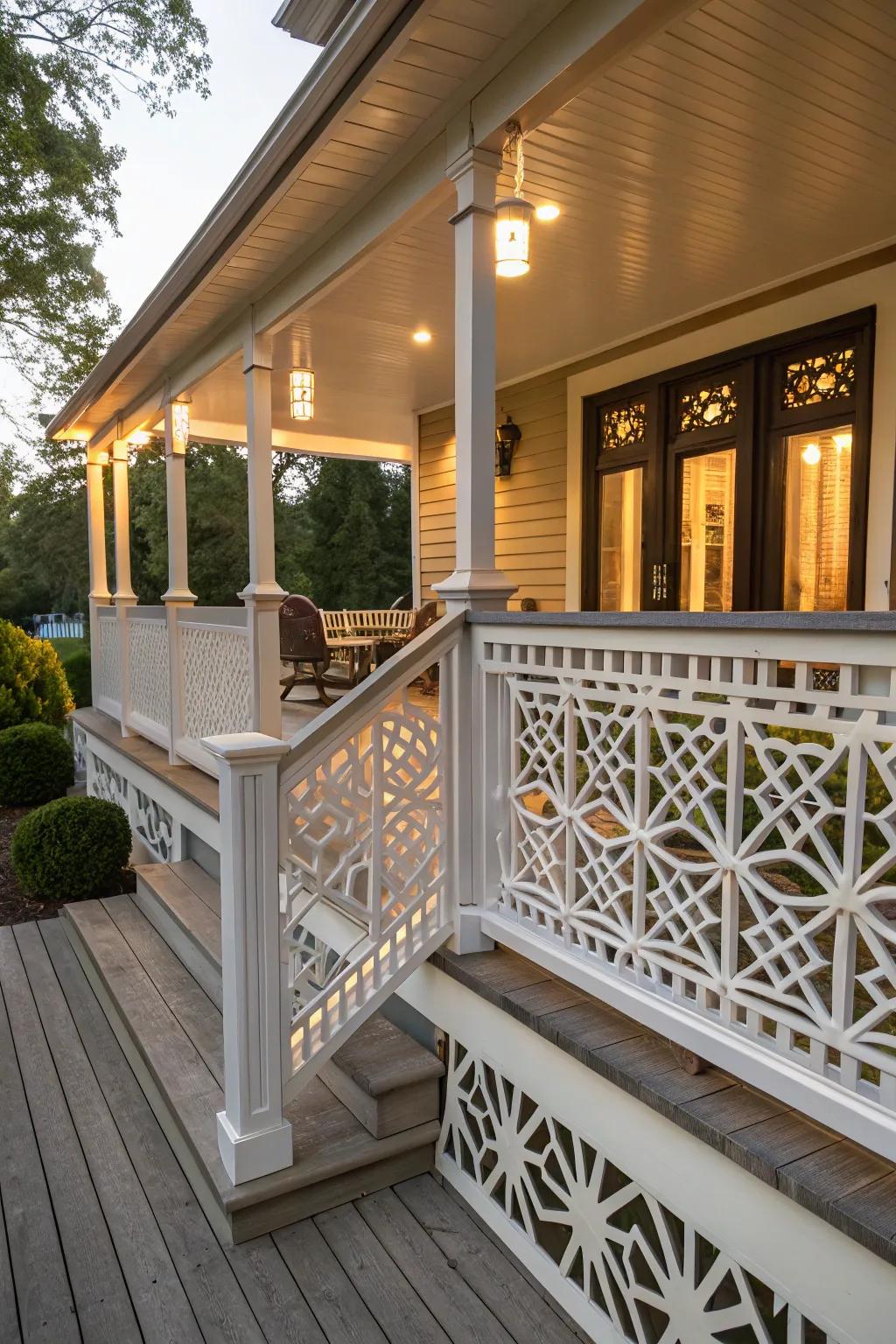 Striking geometric patterns for a bold porch