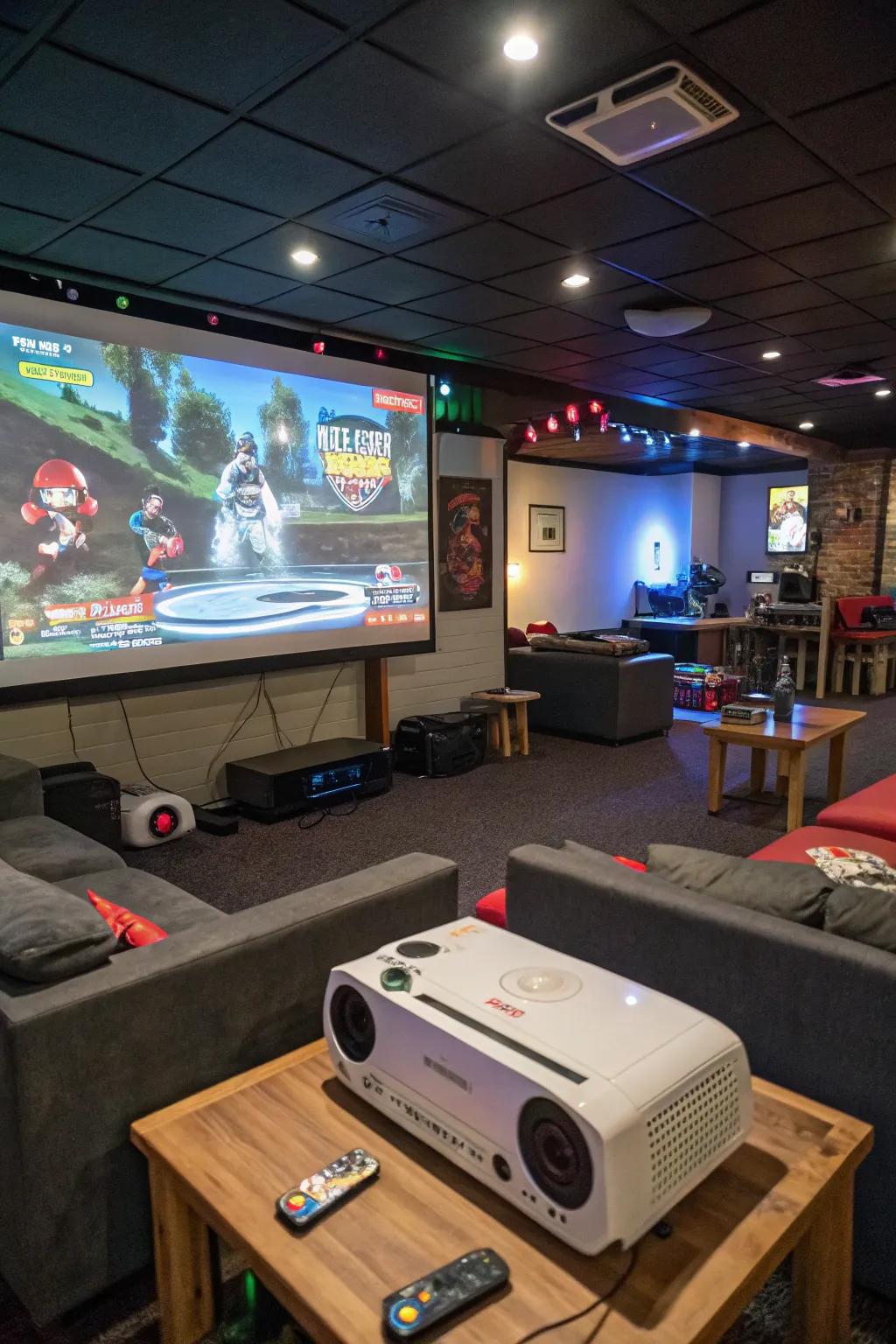 Projectors create a cinema-like gaming atmosphere.