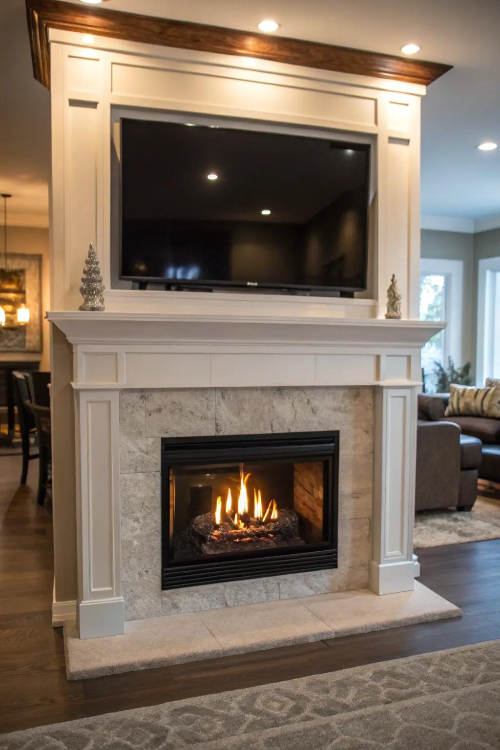 Merge innovation with fireplace warmth.