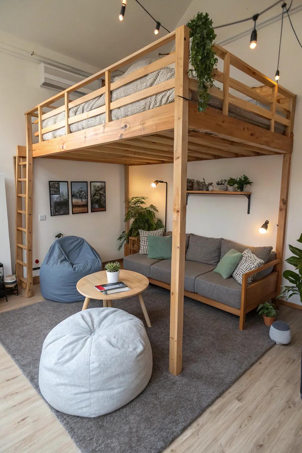 A mini living space is perfect for unwinding and socializing.