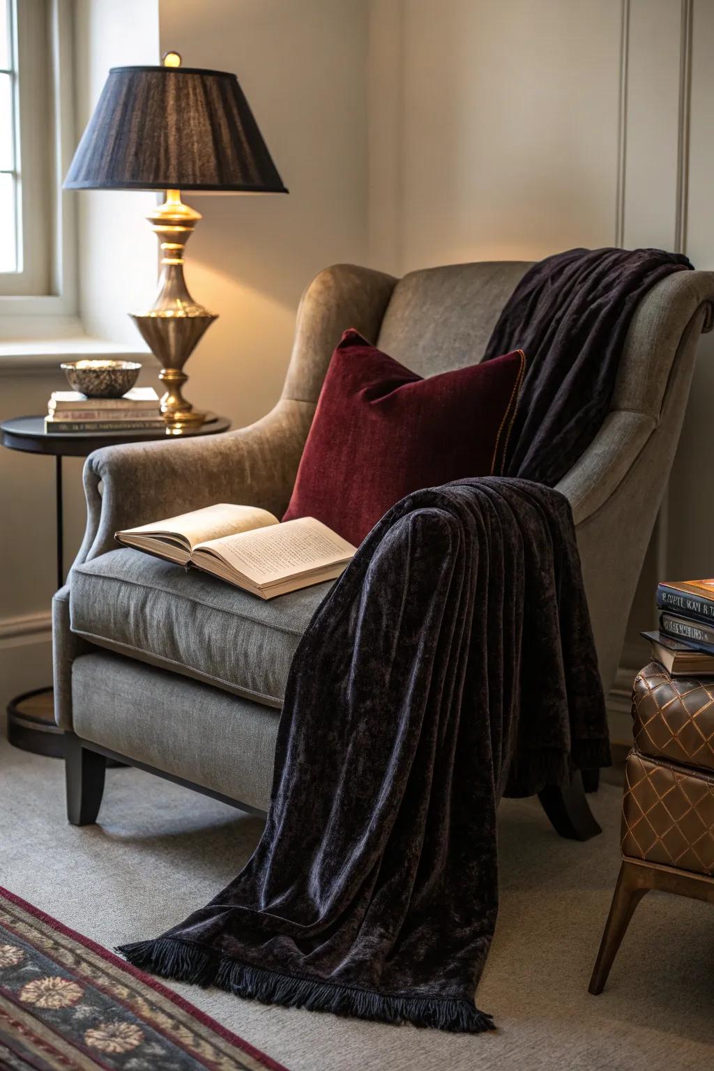 A cozy nook where gothic merges with ease.