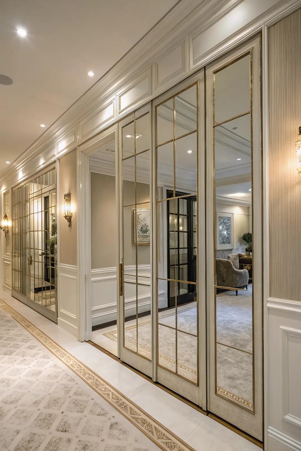 Enhance space with reflective paneling.