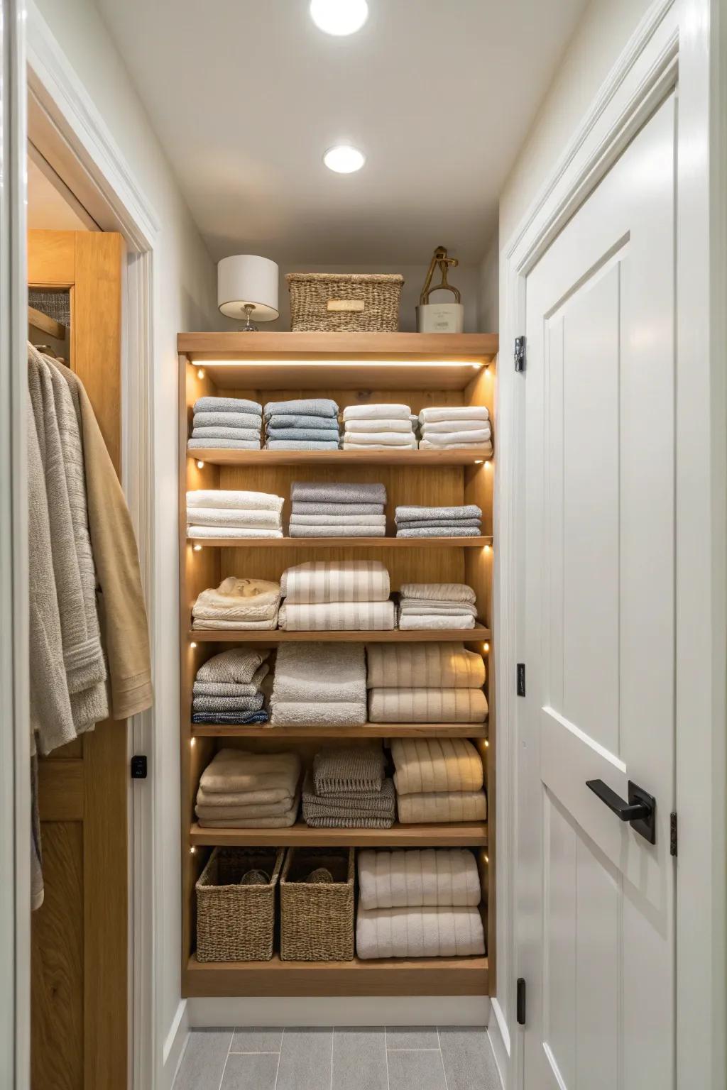 Proper lighting adds functionality and warmth to your closet.