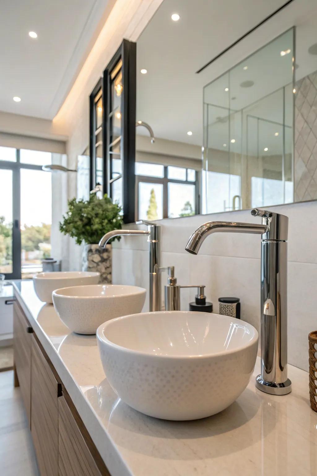 Modern fixtures adding an elegant touch.