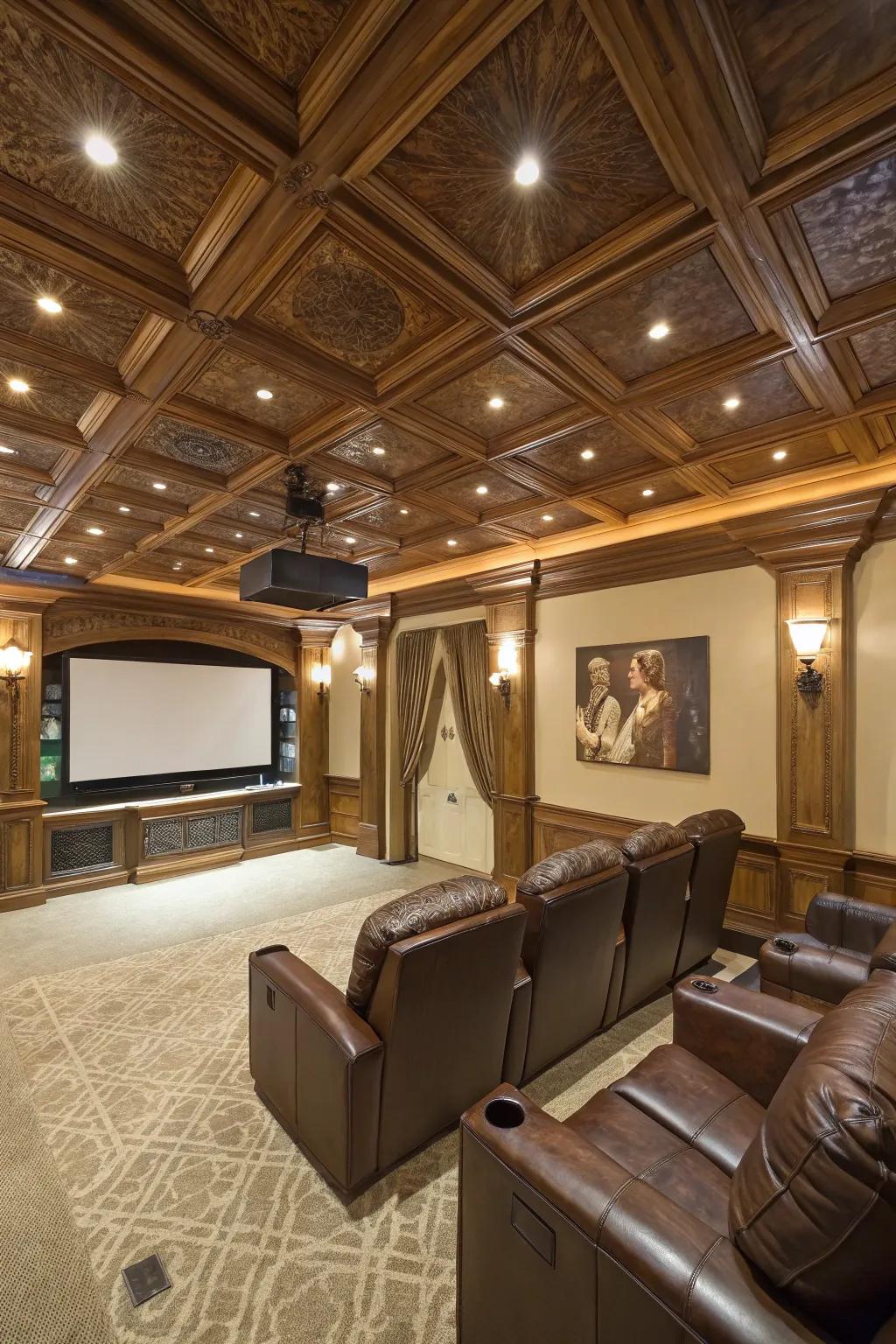 Elevate your theater using upscale surface treatments.