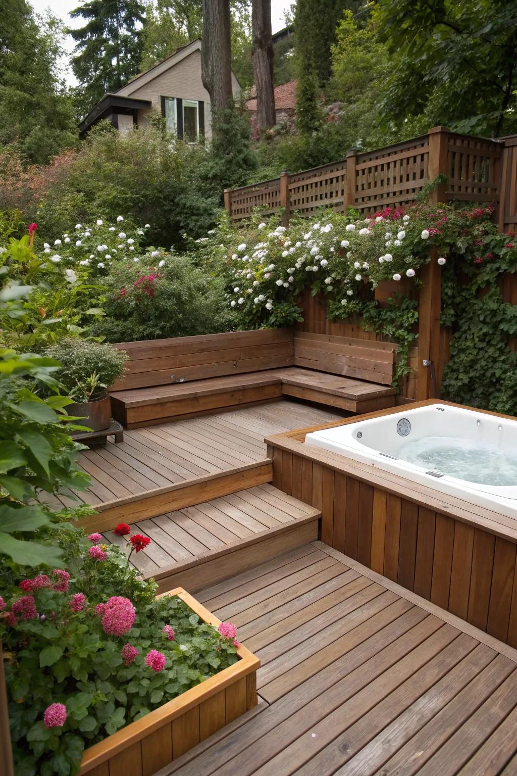 Integrated benches deliver harmonious design and functionality.