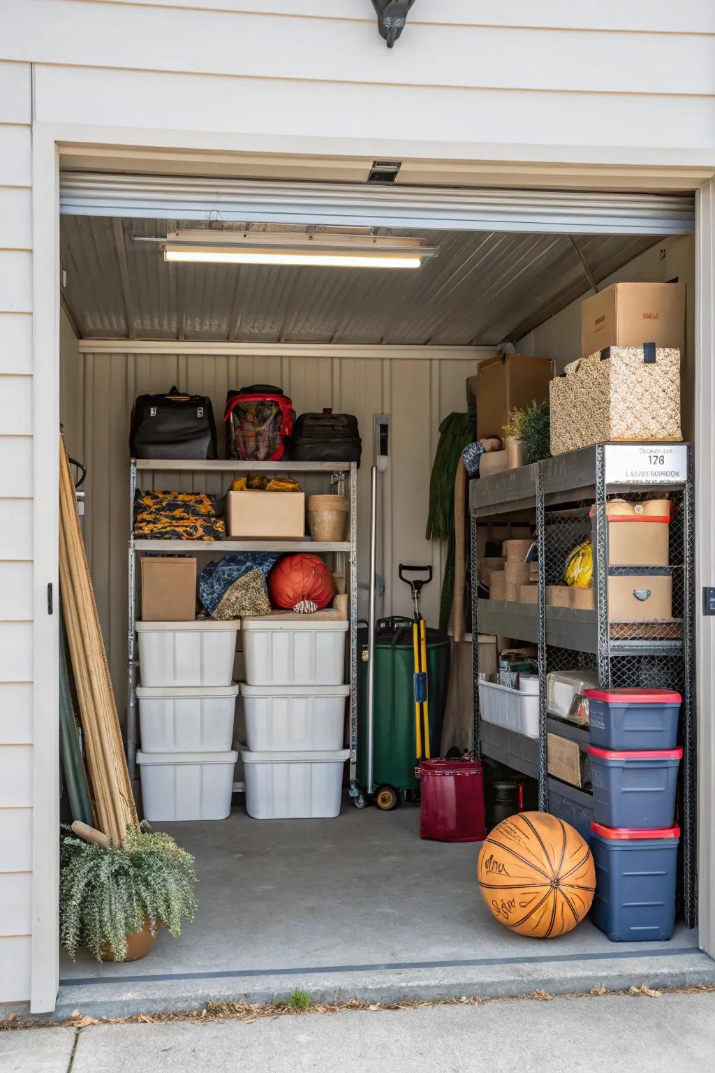 <strong><em>Organize items by how often you need them for quick access.</em></strong>” loading=”lazy” class=”pimg”>
	</picture><figcaption><strong><em>Organize items by how often you need them for quick access.</em></strong></figcaption></figure>
<p>Keep things you need often near the front and seasonal items in the back. This simple idea has saved me lots of visits to the storage area.</p>
<h3>A few things you might like:</h3>
<ul class=