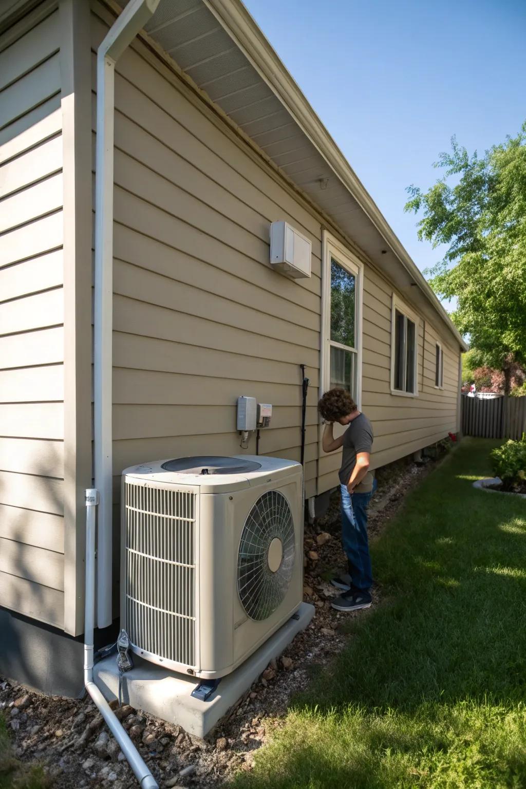 Strategic placement of the AC unit enhances its efficiency.