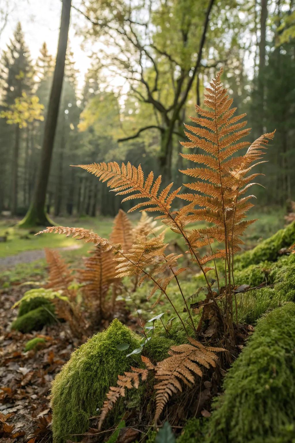 <strong><em>Rustic Bronze Ferns</em></strong> enriching shaded landscapes.” loading=”lazy” class=”pimg”>
	</picture><figcaption><strong><em>Rustic Bronze Ferns</em></strong> enriching shaded landscapes.</figcaption></figure>
<p>Infuse texture into your landscape with <strong><em>Rustic Bronze Fern</em></strong>. Its abundant fronds and distinctive bronze-toned spore structures distinguish it in shaded spots, demanding little upkeep.</p>
<h3>Might be a good match:</h3>
<ul class=