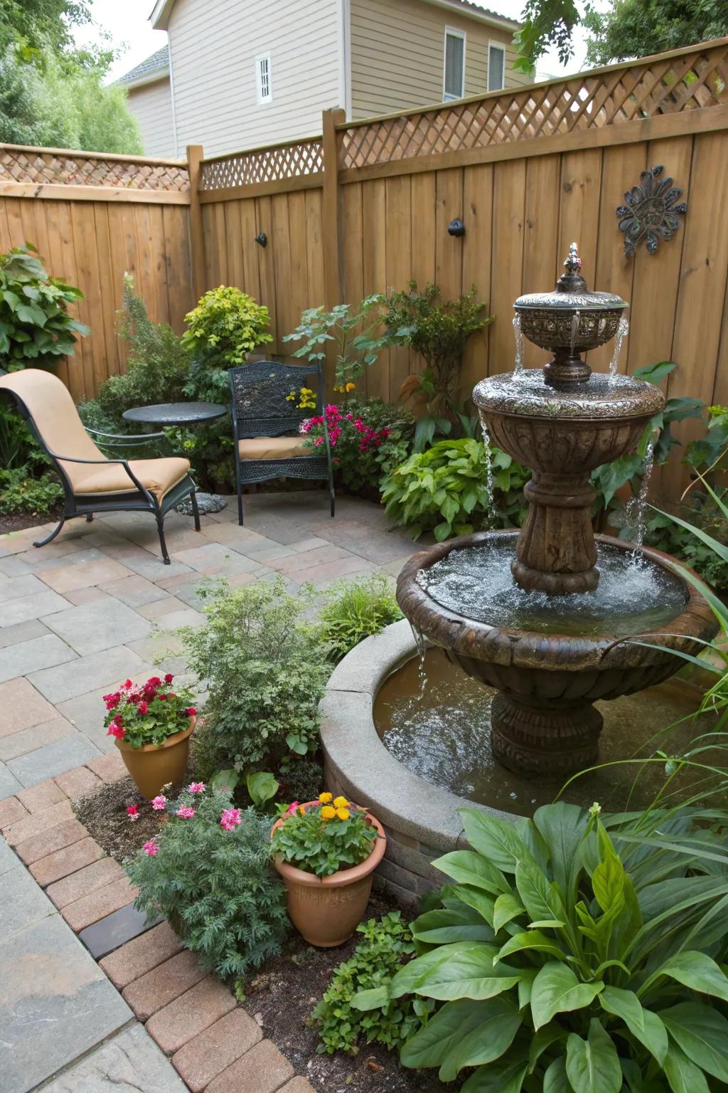 A serene water feature for a tranquil ambiance.