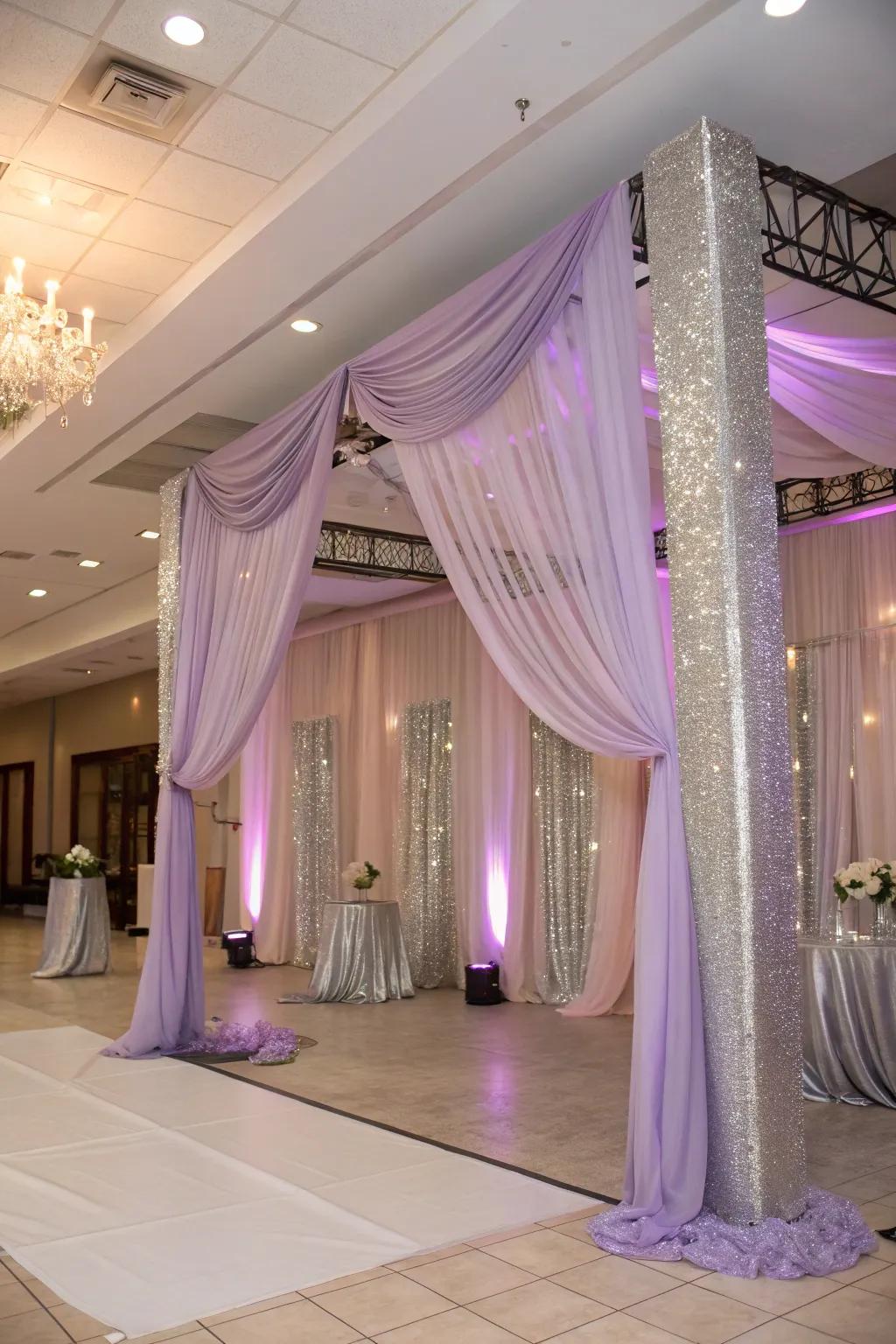 Draping that contributes a hint of elegance and sophistication to the celebration.
