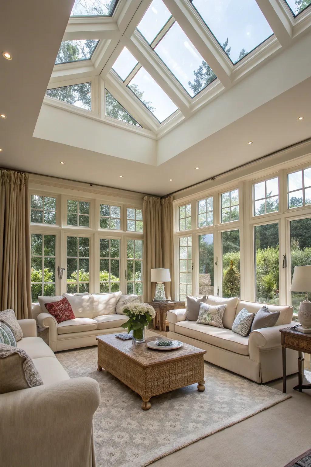 Natural light integration brightens up your living room effortlessly.