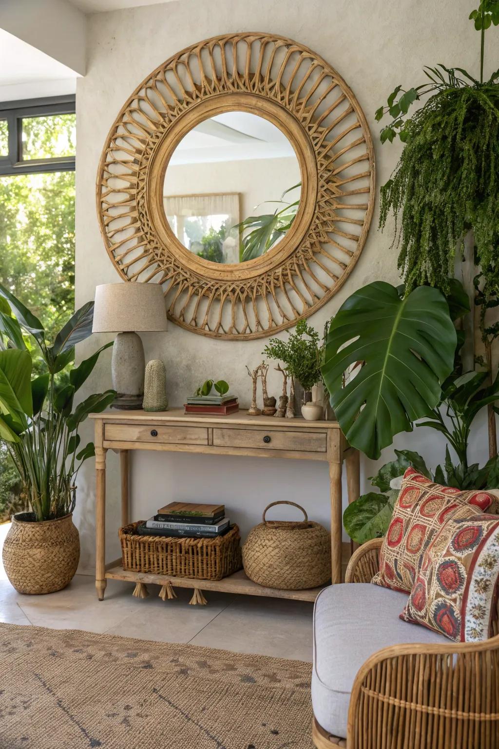 Rattan reflectors offer an inviting, earthy feel to your design.