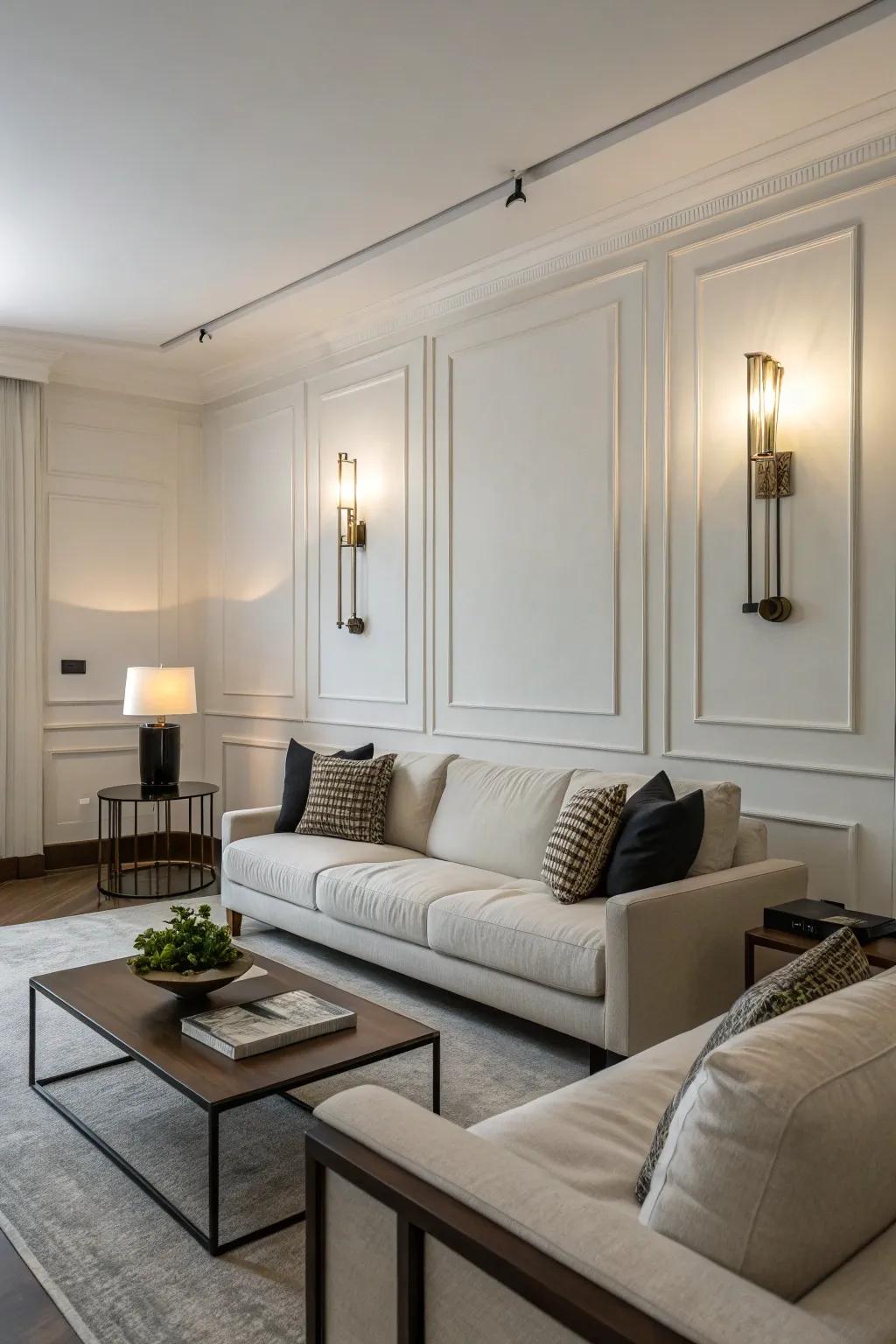 Simple lights provide understated elegance.