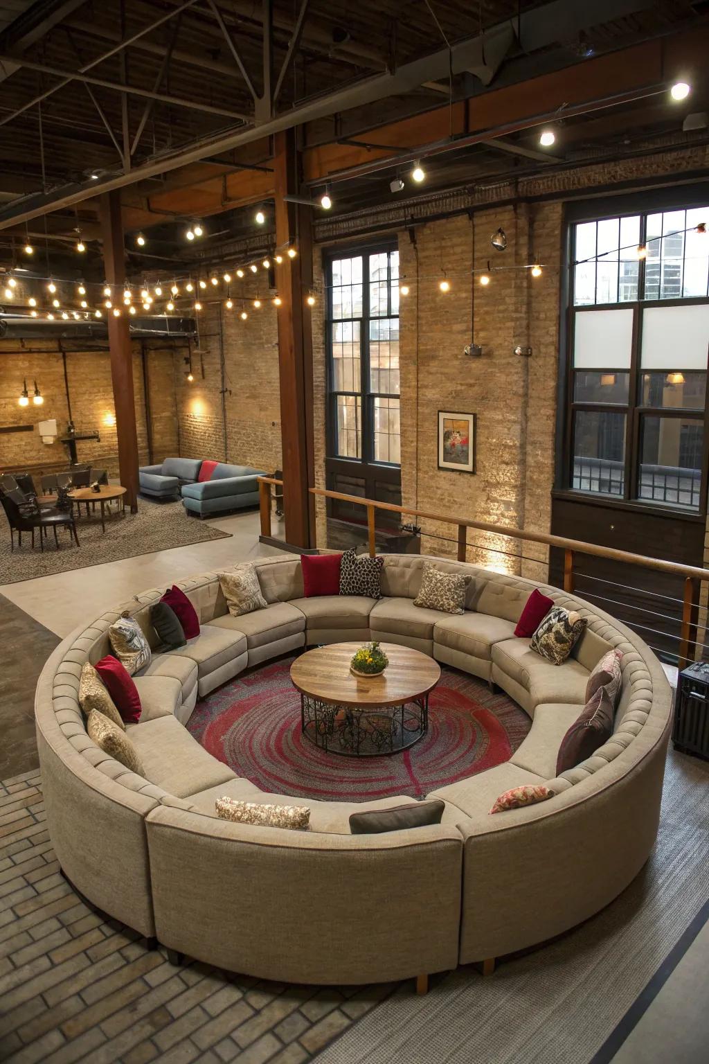 Seating arrangements that cultivate a sense of community and coziness.