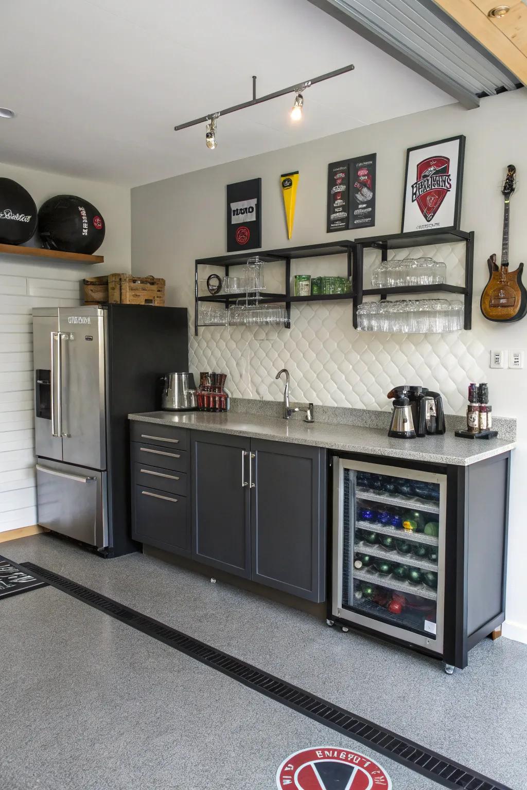 A small bar adds a hint of luxury without straining your budget.