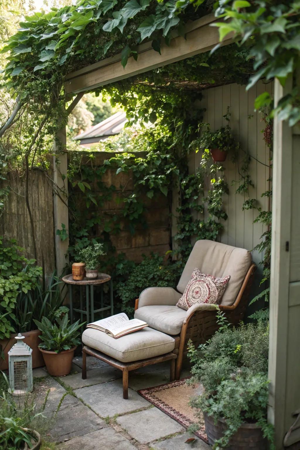 A secret hideaway provides a peaceful getaway in your garden.
