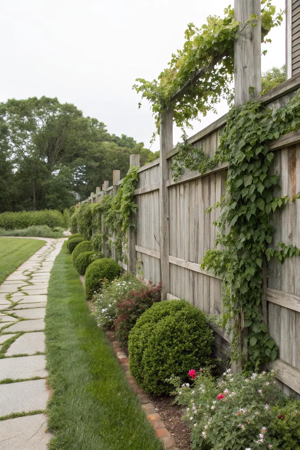 A smooth integration of barrier and scenery produces a unified and natural artwork.
