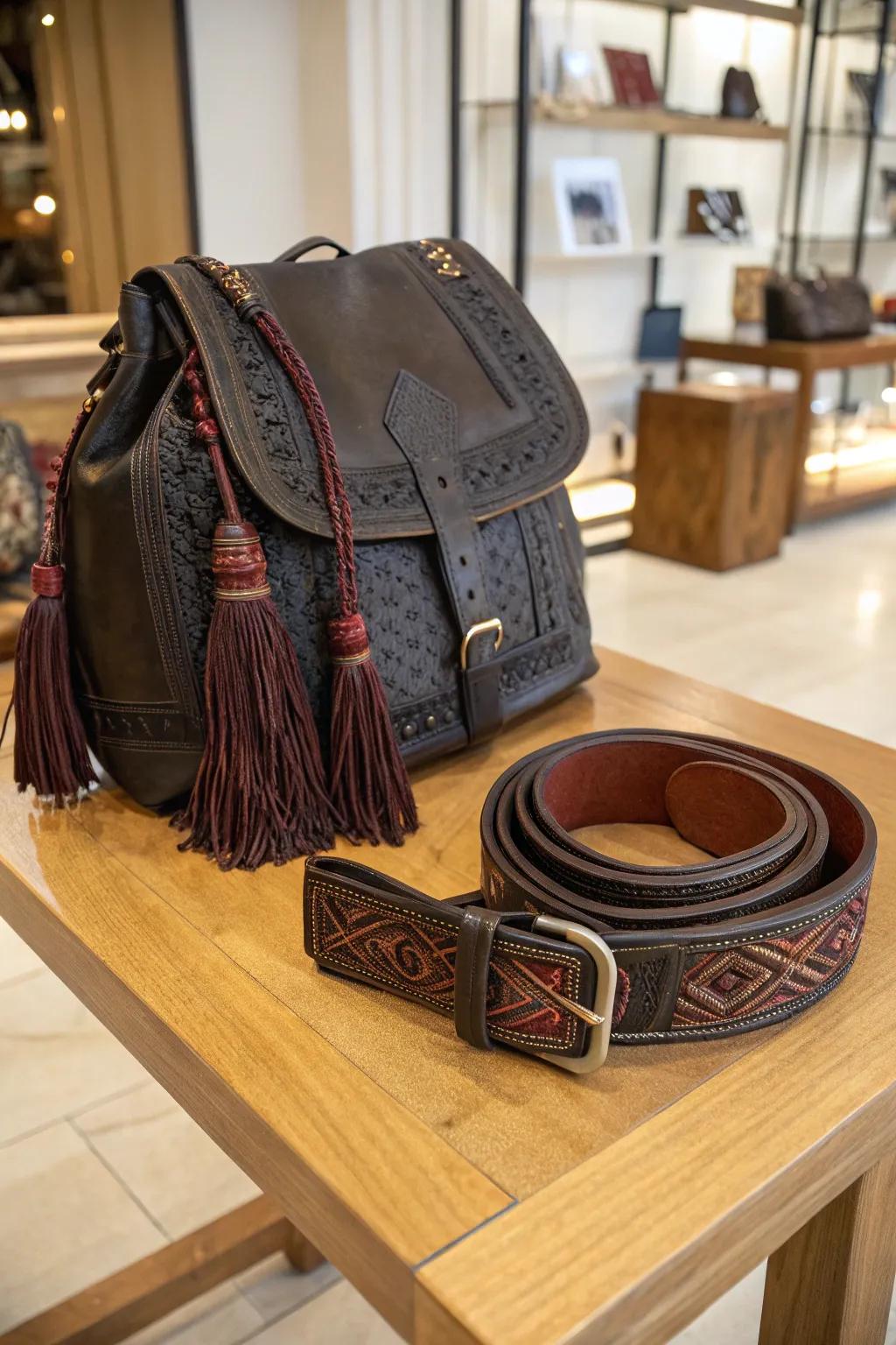 Elegant Moroccan leather creations that elevate any outfit.
