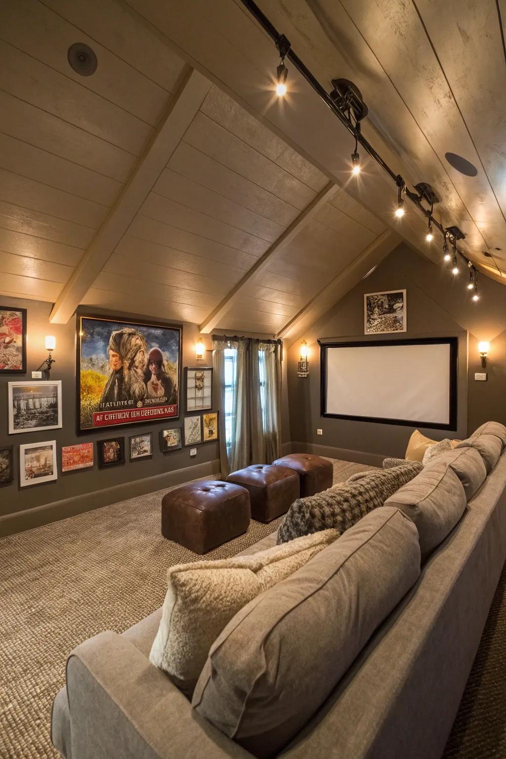 Transform your loft into a cozy film retreat.